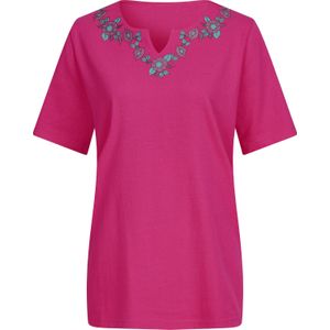 Dames Shirt met korte mouwen in fuchsia/violet