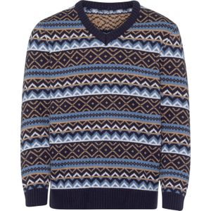 Gedessineerde Pullover - Marine - 100% Polyacryl