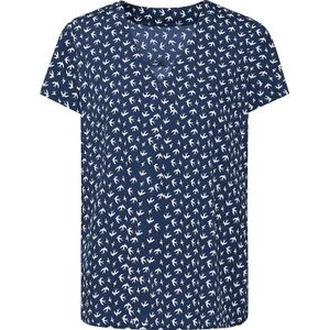 Blouse - Marine Gedessineerd - 100% Polyester