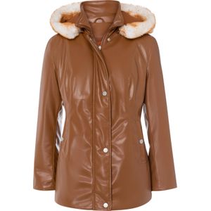 Imitateleer - Gewatteerd Jack - Zwart - Met Afritsbare Capuchon