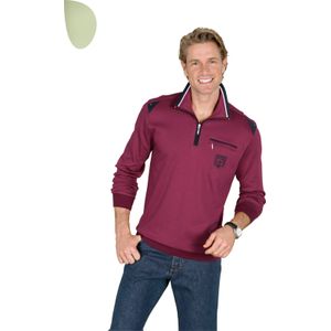 Longsleeve - Rood - 100% Katoen - Ritssluiting - Platte Kraag - Lange Mouwen