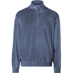 Rookblauw - Sweater - Katoen/Polyester - Ritssluiting - Lange Mouwen