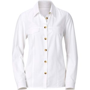 Blouse - Wit - Katoen/Polyester - Lange Mouwen - Knoopsluiting
