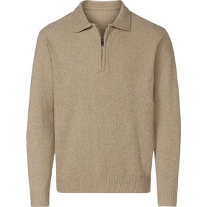 Heren Polopullover in beige gemêleerd