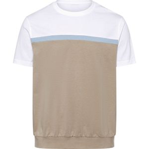 T-shirt - Wit/Blauw/Beige - 100% Katoen - Korte Mouwen