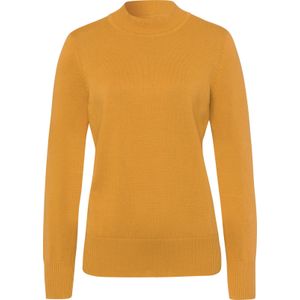 Gebreide Trui - Oker - 100% Katoen - Lange Mouwen - Staande Kraag