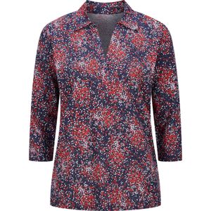 Dames Shirt met 3/4-mouw in marine/aardbei bedrukt