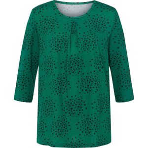 Dames Shirt met 3/4-mouw in groen/zwart geprint