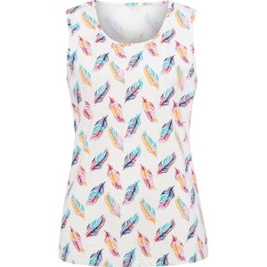 Dames Shirttop in ecru/pink bedrukt