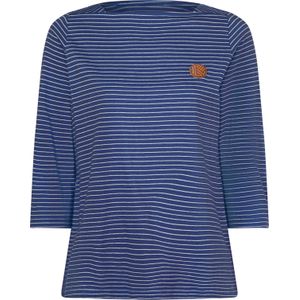 Dames Shirt met 3/4-mouw in jeansblauw/ecru gestreept