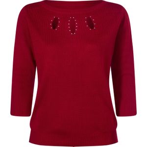 Dames Pullover met 3/4-mouwen in rood