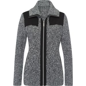 Dames Vest in zwart/ecru gemêleerd