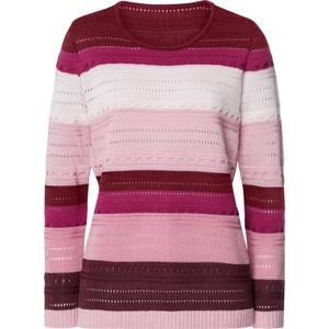 Dames Pullover met lange mouwen in roze/malve gedessineerd