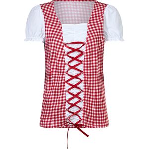 Dames Traditioneel shirt in rood/wit