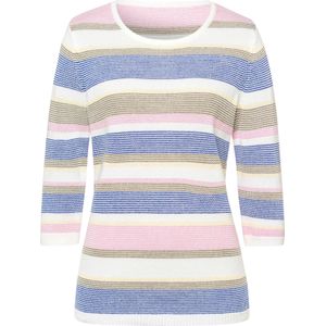 Gebreide Trui - Ecru Gestreept - 50% Katoen, 50% Polyacryl