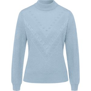 Pullover - Lichtblauw - 100% Polyacryl - Lange Mouwen - Staande Kraag