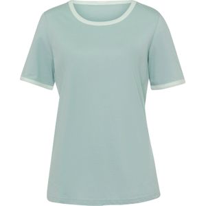 Dames Shirt met korte mouwen in kalkmint/ecru