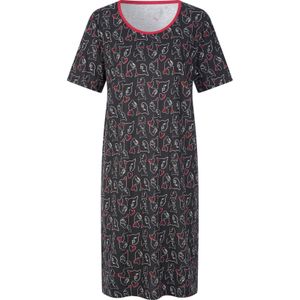 Dames Nachthemd in zwart geprint