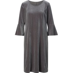 Dames Fluwelen jurk in antraciet