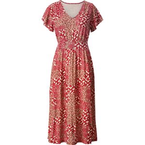 Dames Jersey jurk in aardbei/champagne bedrukt