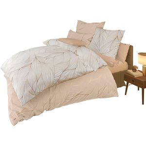 Bedtextiel in beige geprint