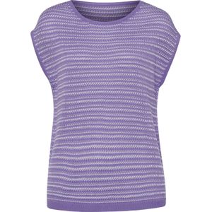 Dames Ajourpullover in lavendel/wit gedessineerd