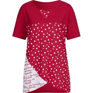 Lang shirt in rood/wit