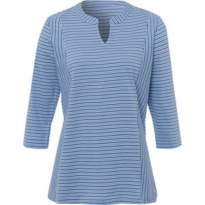 Dames Shirt met 3/4-mouw in medium blauw/wit gestreept