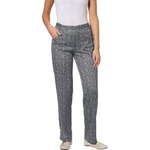 Pantalon - Zwart Gedessineerd - 100% Polyester - Comfortabele Taillehoogte