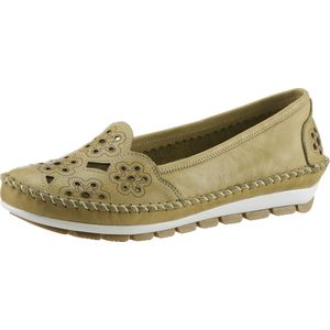 Instappers - Pistache - Gladleer - Sportief - Breed Schoenwijdte G