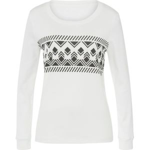 Sweater - Ecru/Zwart - 100% Katoen - Gedessineerd