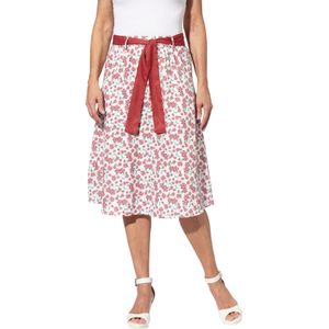 Dames Folklorerok in wit/rood geprint