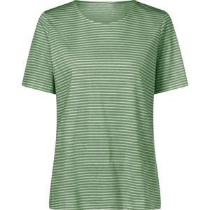 Dames Streepjesshirt in eucalyptus/ecru gemêleerd