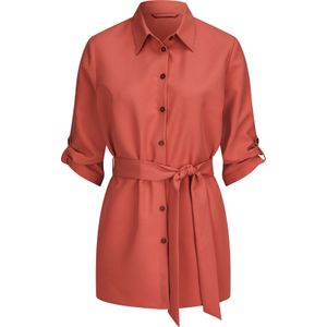 Blouse - Lang Model - Blauw - Katoen - 3/4-Mouwen met Knoopmanchetten