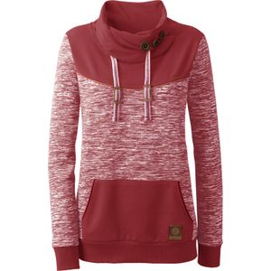 Dames Sweatshirt in donkerrood/wit gemêleerd