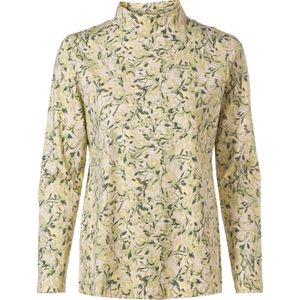 Lindegroen/Citroen - Longsleeve - Gebloemd - 95% Katoen, 5% Elastaan