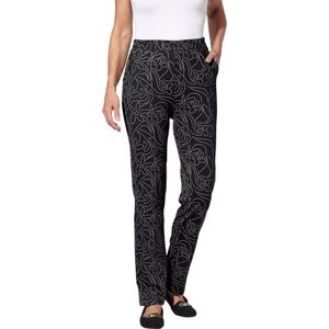 Dames Vrijetijdsbroek in zwart/zand geprint