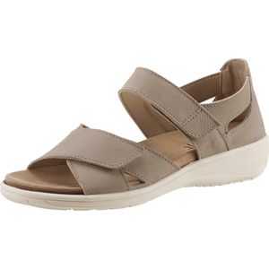 Sandalen - Taupe - Nubuckleer - Klittenbandsluiting - Zeer Breed