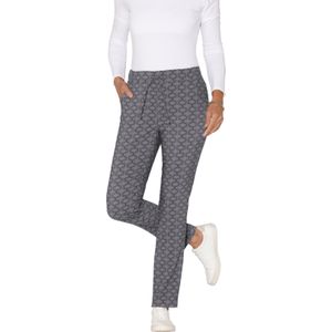 Dames Bengalinebroek in antraciet/grafiet bedrukt