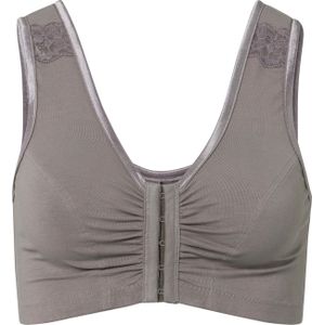 Dames Beha zonder beugel met voorsluiting in grijs + erika