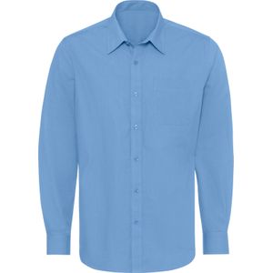 Overhemden - Hemelsblauw - 100% Katoen - Kentkraag - Lange Mouwen