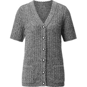 Zwart/lichtgrijs Mêlee - Vest - 53% Polyacryl, 47% Katoen