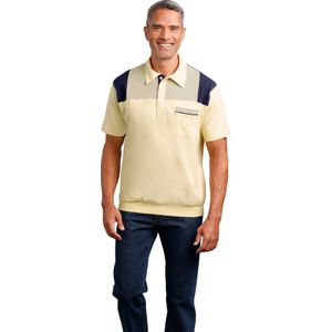 Poloshirt - Vanille/Marine - 100% Katoen - Knoopsluiting