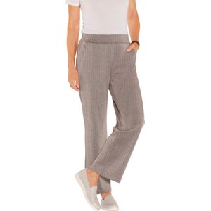 Dames Jerseybroek in beige/choco gedessineerd