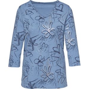 Dames Shirt met 3/4-mouw in bleu