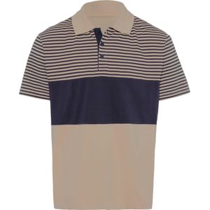 Heren Poloshirt in sesam/marine