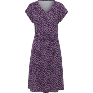 Dames Zomerjurk in paars/marine bedrukt