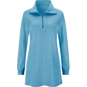 Sweater - Aqua - 100% Katoen - Ritssluiting - Platte Kraag - Lange Mouwen