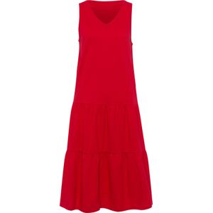 OTTO - Zomerjurk - Rood - V-hals - Mouwloos - Knielang - 100% Katoen
