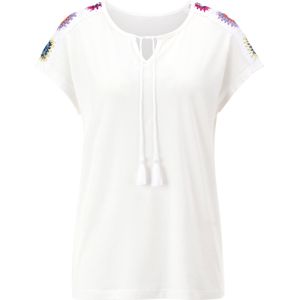 T-shirt - Ecru - 100% Katoen - Gedessineerd Meerkleurig